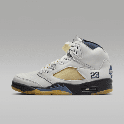 White blue yellow jordan 5 store