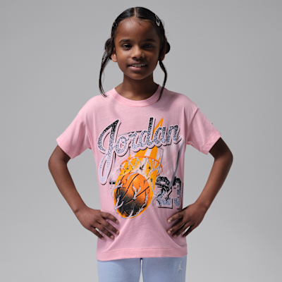 Jordan Little Kids' She's On Fire Script T-Shirt