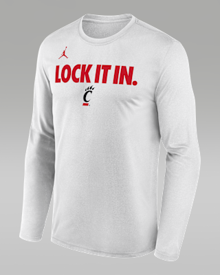 Мужская футболка Cincinnati 2026 On-Court Bench Nike Dri-FIT College Long-Sleeve