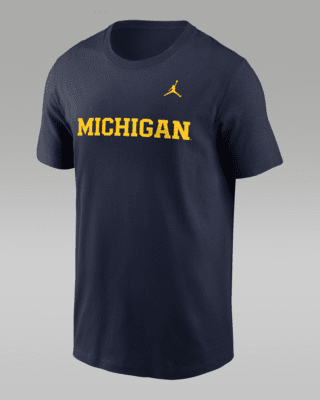Мужская футболка Michigan Wolverines Primetime Wordmark Jordan College
