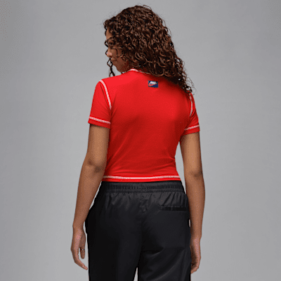 Playera de manga corta cropped para mujer Jordan Rare Air