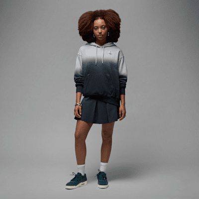 Sudadera sin cierre con gorro forrado de satén para mujer Jordan Flight Fleece