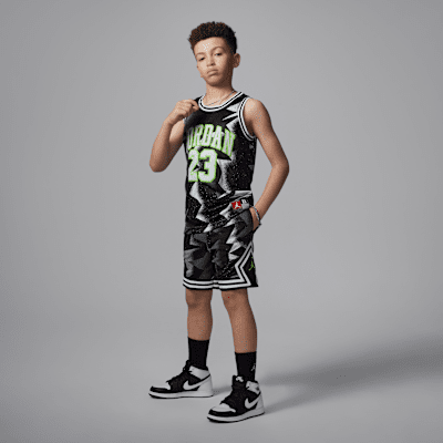 Shorts deportivos Diamond estampados MJ para niños talla grande Jordan Dri-FIT