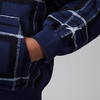 Sudadera con gorro sin cierre con estampado a cuadros para niños talla pequeña Jordan Brooklyn Essentials