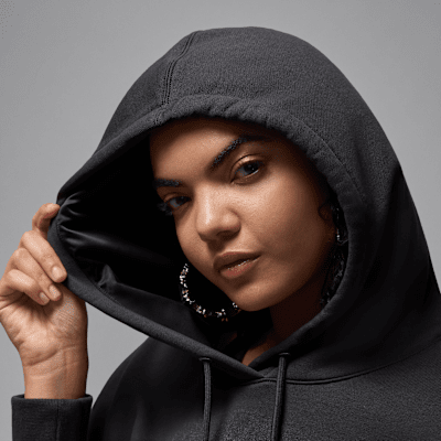 Sudadera con gorro con forro de satén corta para mujer Jordan Flight Fleece