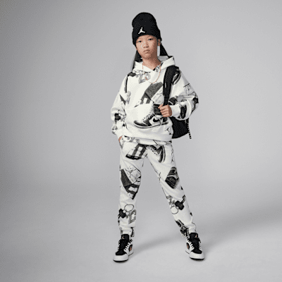 Sudadera con gorro sin cierre estampada para niños talla grande Jordan Brooklyn Fleece