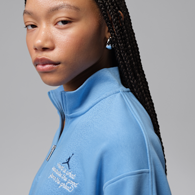 Jordan Brooklyn Fleece Çeyrek Fermuarlı Kadın Crop Üst görsel 3