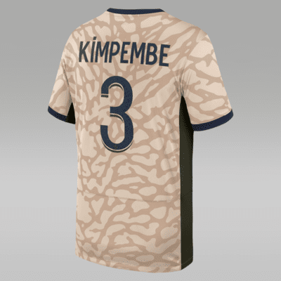 Presnel Kimpembe Paris Saint-Germain 2023/24 Stadium Fourth Big Kids' Jordan Dri-FIT Soccer Jersey