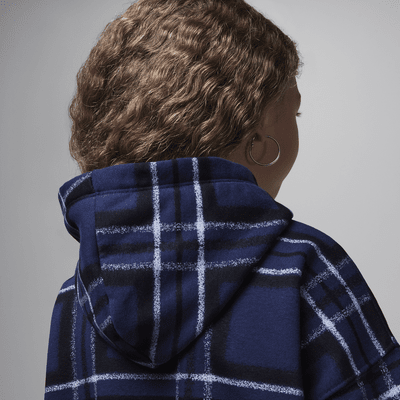 Sudadera con gorro sin cierre con estampado a cuadros para niños talla pequeña Jordan Brooklyn Essentials