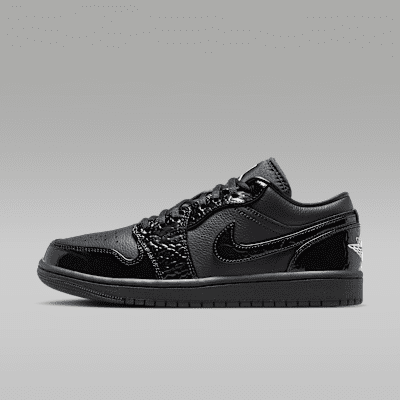 Nike Air Jordan 1 Low sneaker Zwart/Wit/Metallic Silver/Zwart
