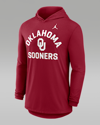 Мужская футболка Oklahoma Primetime Arch Jordan Brand Dri-FIT College Long-Sleeve Hooded