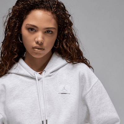 Sudadera sin cierre con gorro forrado de satén para mujer Jordan Flight Fleece