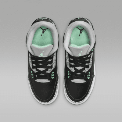 Air Jordan 3 Retro "Green Glow" Big Kids' Shoes