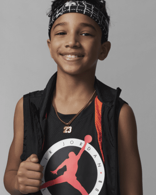 Jordan Kids' Dri-Fit Mj Flight MVP Mesh Tank in Off Noir