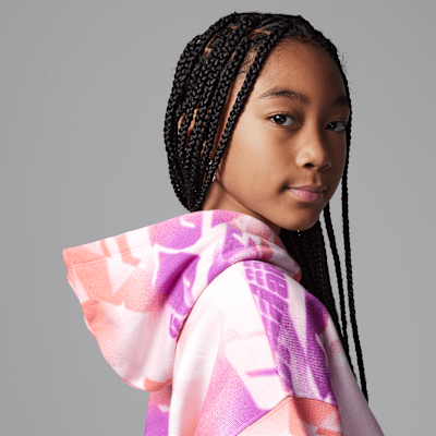 Sudadera con gorro sin cierre estampada Triple Team para niños talla grande Jordan