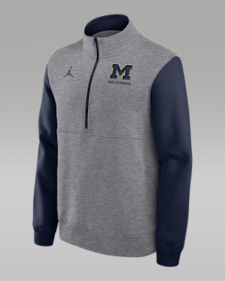 Мужские  Michigan Club Jordan Brand College 1/2-Zip Crew