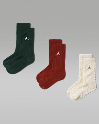Детские носки Jordan Big Kids' Holiday '25 Gifting Crew Socks (3 Pairs)