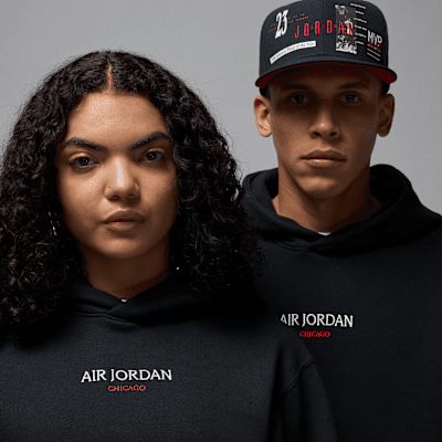 Sudadera con gorro sin cierre Chicago de tejido Fleece para hombre Air Jordan Wordmark