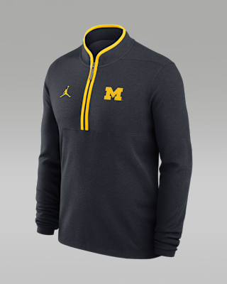 Мужские Michigan Courtside Jordan Brand Dri-FIT College Half-Zip Top