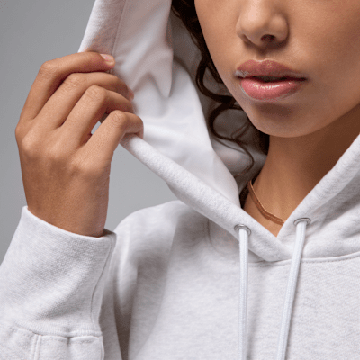 Sudadera sin cierre con gorro forrado de satén para mujer Jordan Flight Fleece