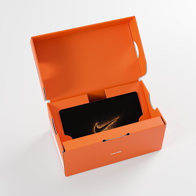 La tarjeta de regalo Nike se envía por correo en una minicaja de tenis Nike