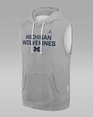 Мужское худи Michigan Sideline Jordan Brand Dri-FIT College Sleeveless Pullover Hoodie