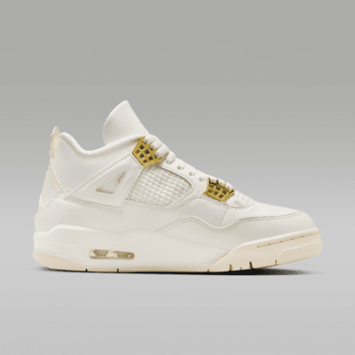Air Jordan 4 Retro "White & Gold" Women's Shoes