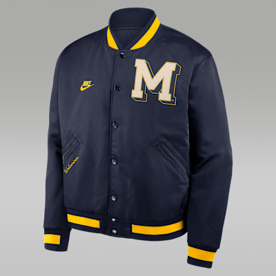 Michigan Legacy Men's Nike College Full-Snap Bomber Jacket