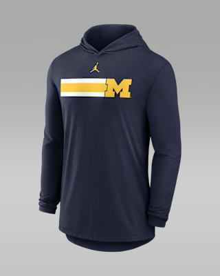 Мужская футболка Michigan Primetime Pattern Jordan Brand Dri-FIT College Long-Sleeve Hooded