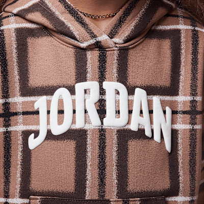 Sudadera con gorro sin cierre con estampado a cuadros para niños talla pequeña Jordan Brooklyn Essentials