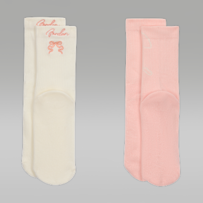 Jordan Big Kids' Sparkle Mesh Half Crew Socks (2 Pairs)