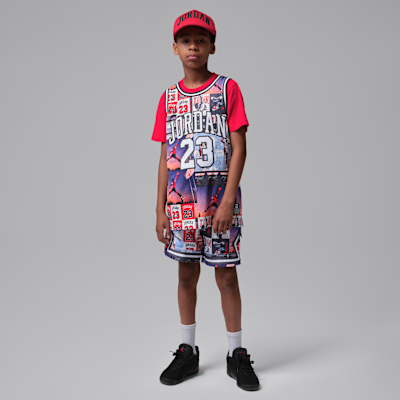 Jordan Dri-FIT Big Kids' MJ Printed Sport Diamond Shorts