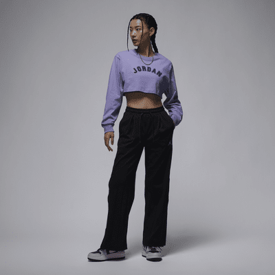 Jordan Women's Super-Crop Long-Sleeve Graphic T-Shirt. Nike ID