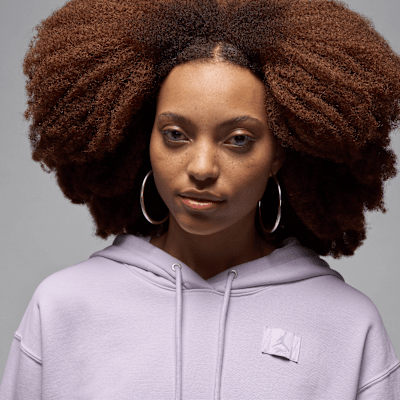 Sudadera sin cierre con gorro forrado de satén para mujer Jordan Flight Fleece