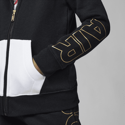 Sudadera con gorro para niños talla pequeña Jordan Holiday Shine Air Full-Zip Hoodie