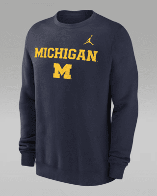 Мужские  Michigan Wolverines Primetime Primary Stack Jordan College Pullover Crew
