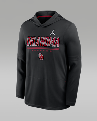 Мужские  Oklahoma Sideline Jordan Brand Dri-FIT College Long-Sleeve Hooded Top