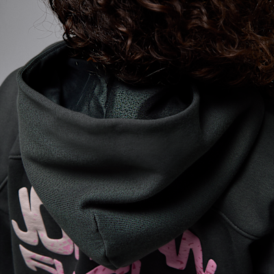 Sudadera con gorro sin cierre de satén oversized para niños talla grande Jordan Jumpman Club