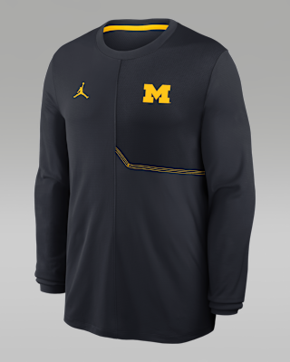 Мужские  Michigan Sideline Coach Jordan Brand Dri-FIT College Long-Sleeve Top