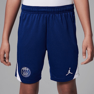 Shorts de fútbol de tejido Knit Jordan Dri-FIT del Paris Saint-Germain complementarios Strike para niños talla grande