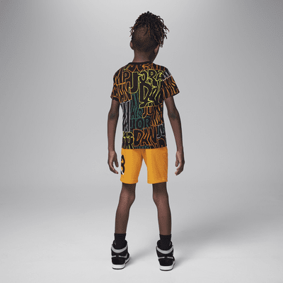 Conjunto de shorts para niños talla pequeña Jordan Fuel Up, Cool Down