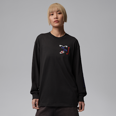 조던 플라이트 여성 오버사이즈 긴팔 티셔츠