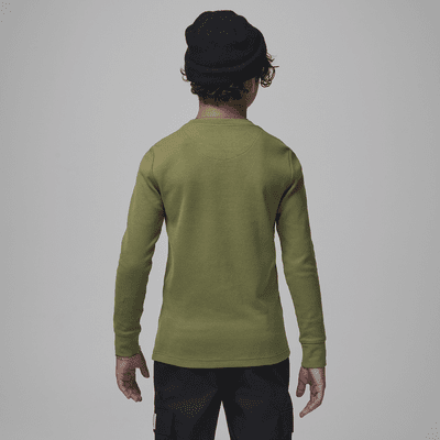 Jordan MJ Essentials Waffle Knit Long Sleeve Tee Big Kids T-Shirt
