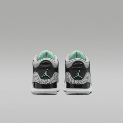 Jordan 3 Retro "Green Glow" Little Kids' Shoes