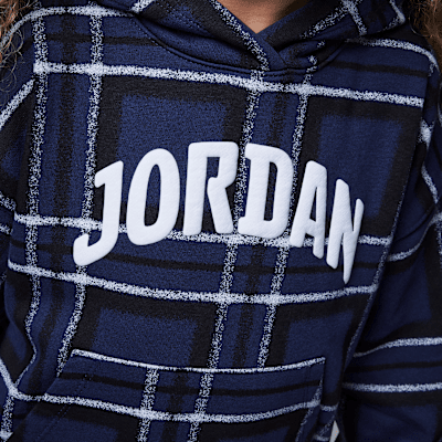 Sudadera con gorro sin cierre con estampado a cuadros para niños talla pequeña Jordan Brooklyn Essentials