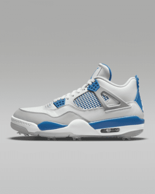 Nike Air Jordan 4 Golf Shoe, White/Military Blue