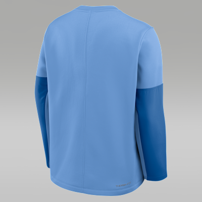 Playera de manga larga universitaria marca Jordan Therma-FIT para hombre North Carolina Sideline Coach