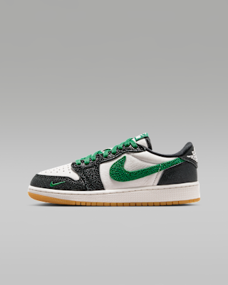Детские кроссовки Air Jordan 1 Retro Low OG "Phantom and Pine Green" Big Kids'