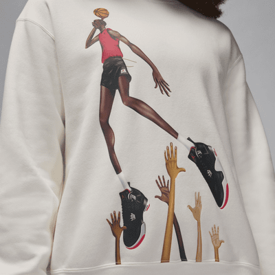 Jordan Artist Series by Darien Birks Women's Fleece Crew-Neck Sweatshirt