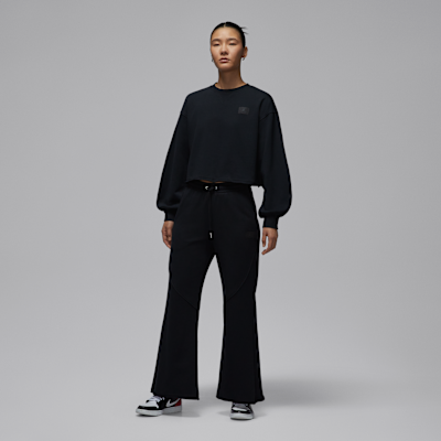 조던 플라이트 플리스 여성 모드 크롭 크루넥 스웻셔츠